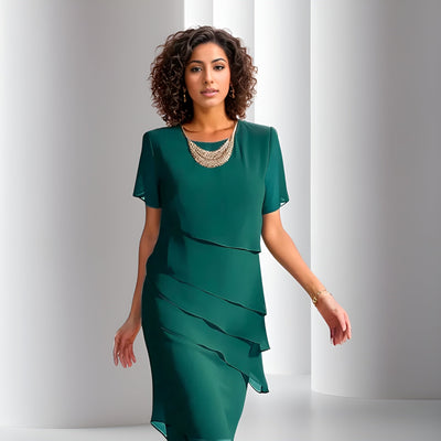 Amélie™ | Plisserad Chiffonklänning