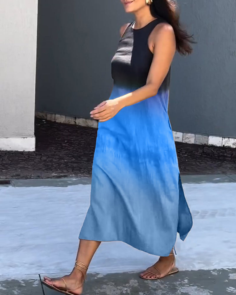 Camille™ | Ärmellös sommarklänning med trendig färgskiftning