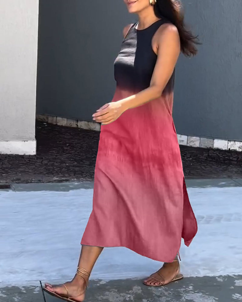 Camille™ | Ärmellös sommarklänning med trendig färgskiftning