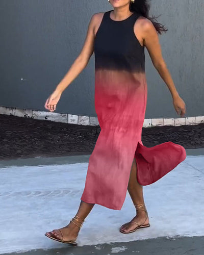 Camille™ | Ärmellös sommarklänning med trendig färgskiftning