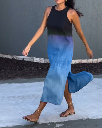 Camille™ | Ärmellös sommarklänning med trendig färgskiftning