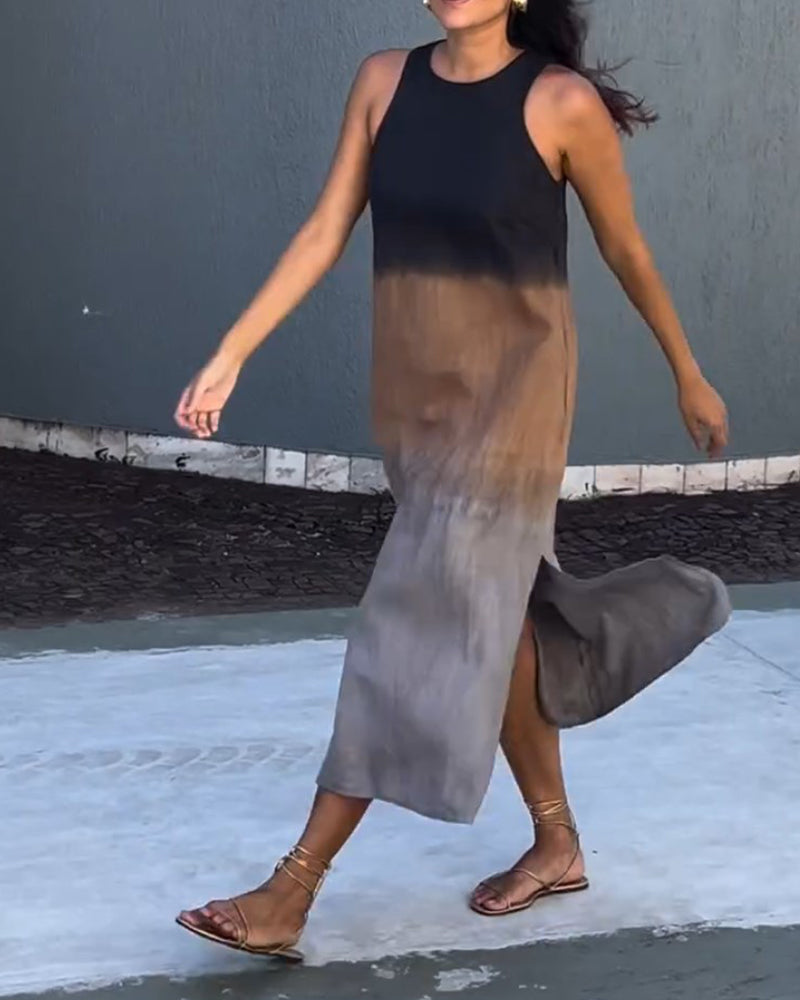 Camille™ | Ärmellös sommarklänning med trendig färgskiftning