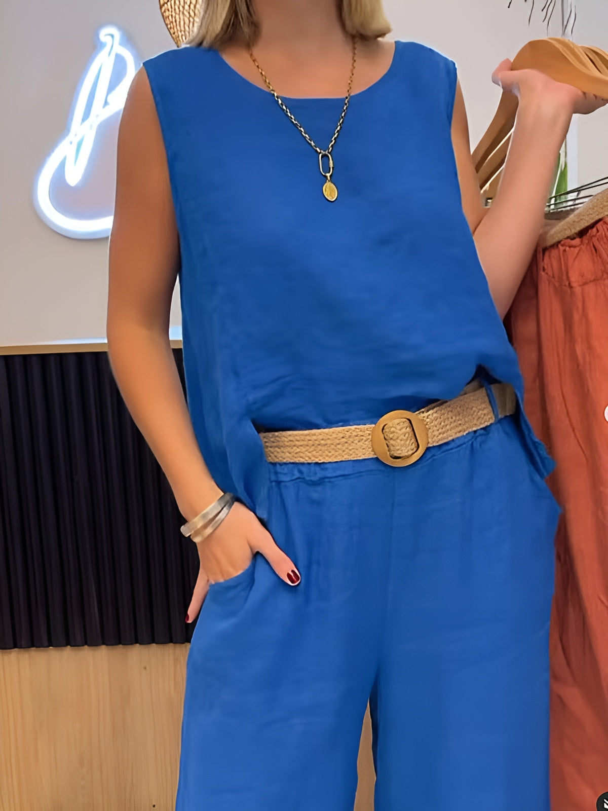 Runa™ | Tvådelat Set i Bomull och Linne