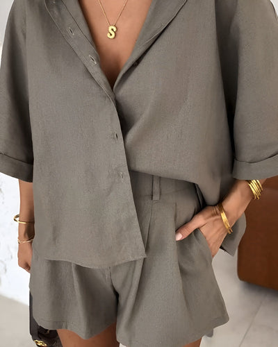 Desi™ | Lös Blus och Shorts Set