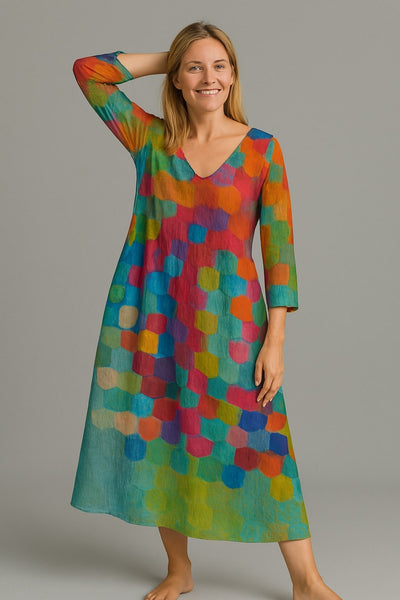 Cecilia™| Färgglad Klänning