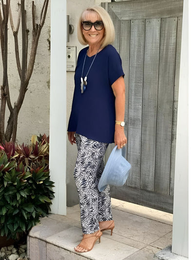 Elna™ | Casual Tvådelat Blommigt Set