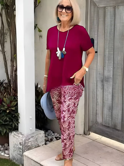 Elna™ | Casual Tvådelat Blommigt Set