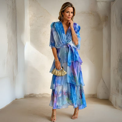 Sylviane™ | Blommig Lagerklänning