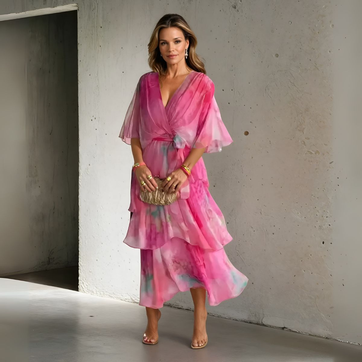 Sylviane™ | Blommig Lagerklänning