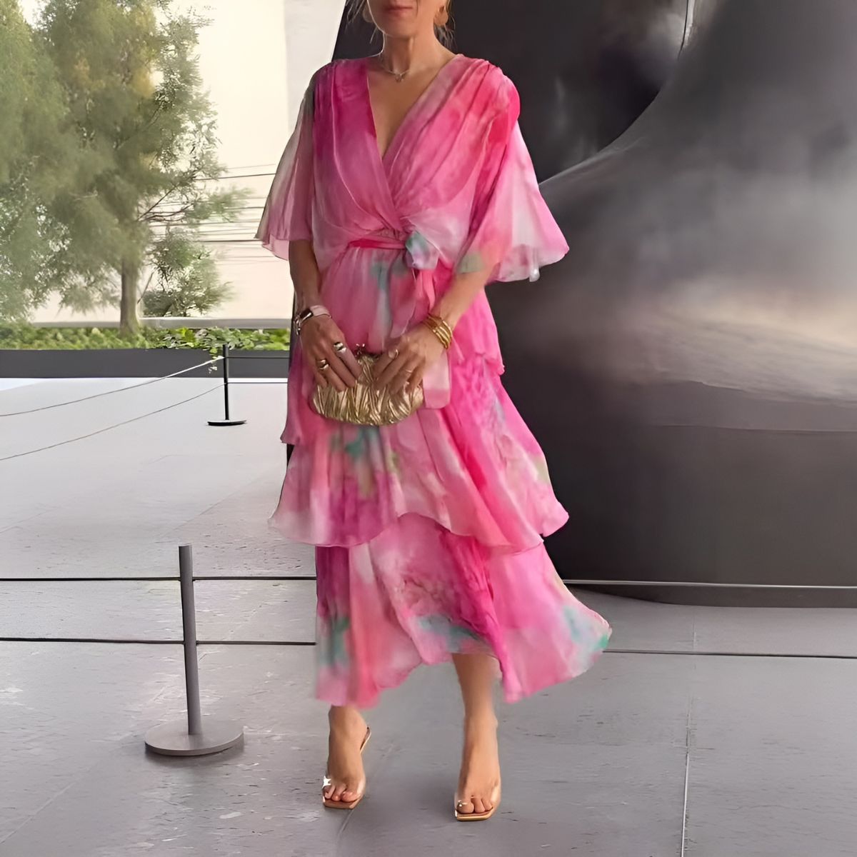 Sylviane™ | Blommig Lagerklänning