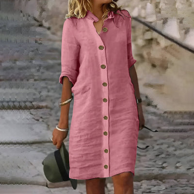 Bea™ | Casual Midi-Skjortklänning