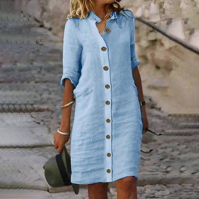 Bea™ | Casual Midi-Skjortklänning