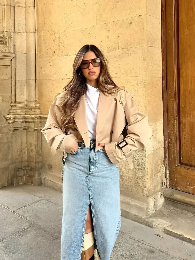 Astrid – Kort trenchcoat