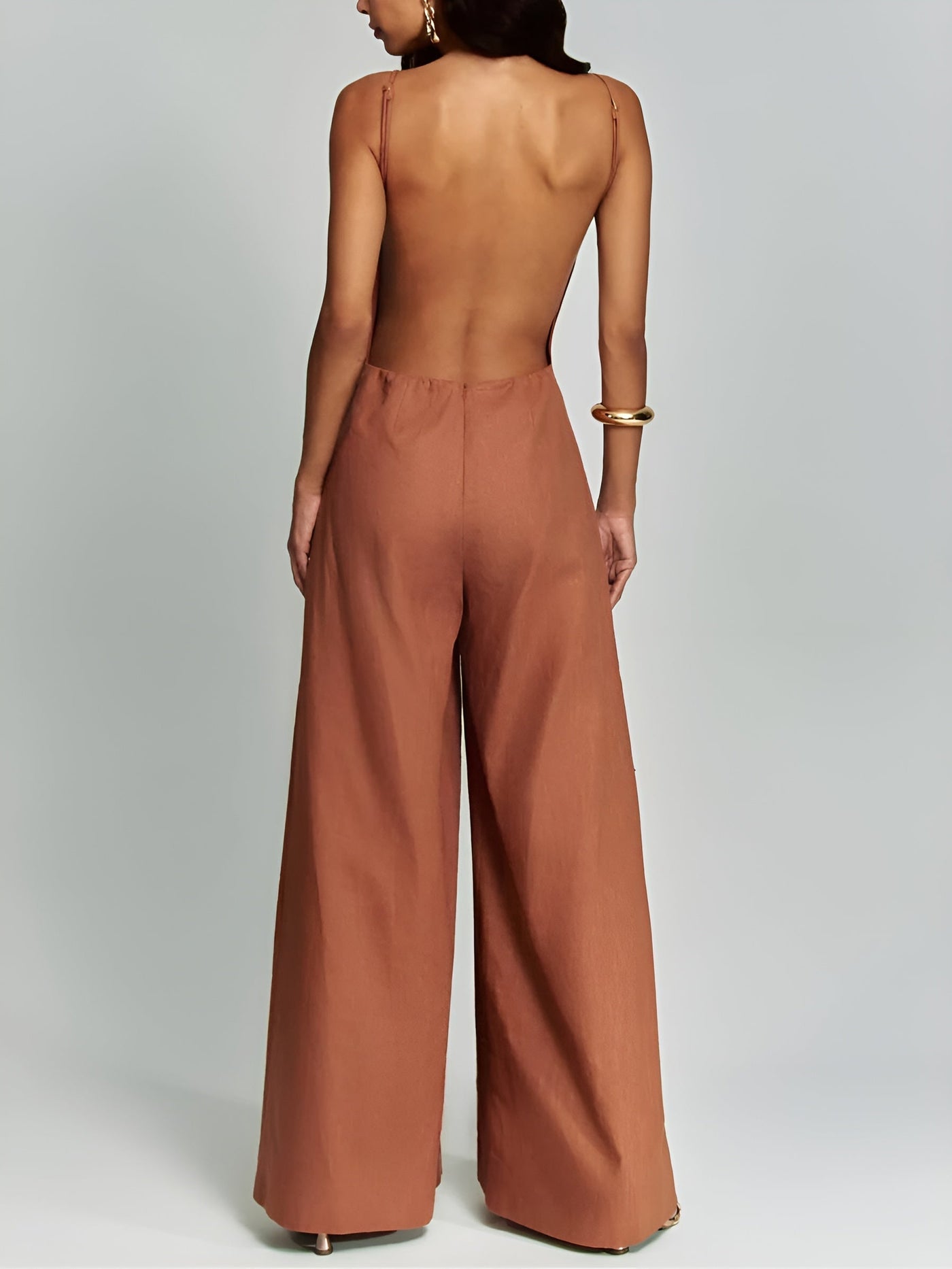 Helena™ | Brun Halter Jumpsuit