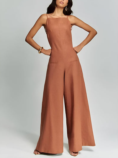 Helena™ | Brun Halter Jumpsuit