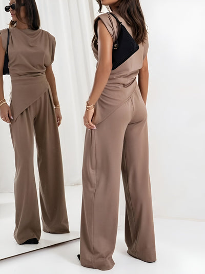 Norah™ | Oregelbundet Ärmlöst Tvådelat Set