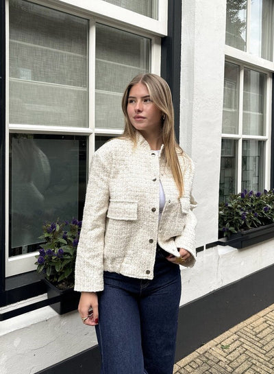 Mila™ | Glitterjacka Beige