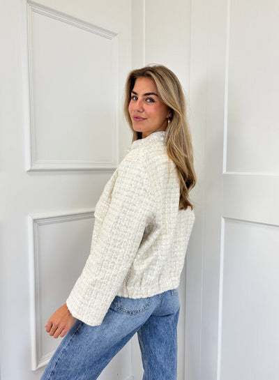 Mila™ | Glitterjacka Beige