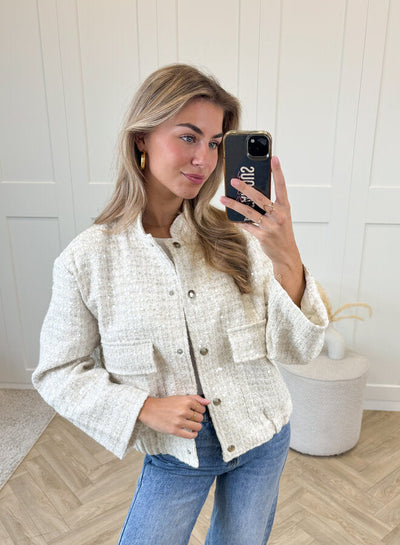 Mila™ | Glitterjacka Beige