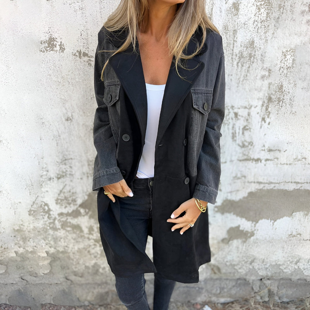 Noé™ | Halvlång Trenchcoat